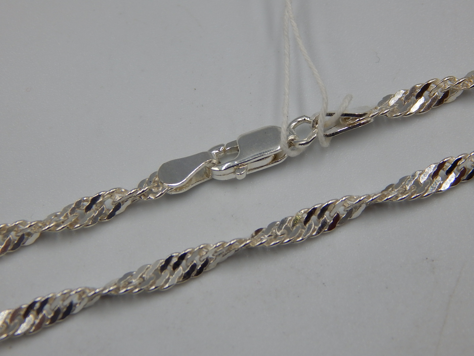 Срібний ланцюг із плетінням Сінгапур (31136641) 0