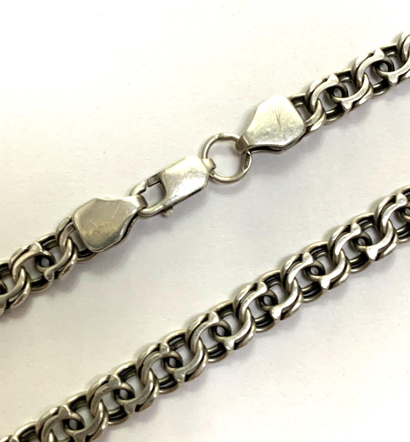 Серебряная цепь с плетением Бисмарк (33905941) 0