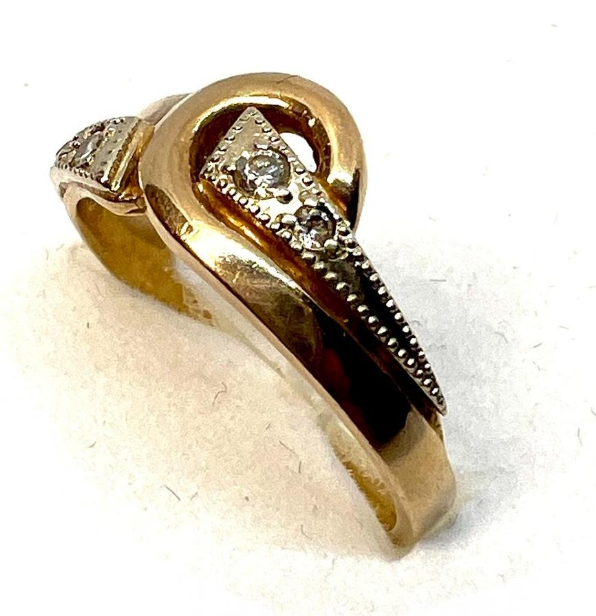 Кольцо из красного и белого золота с цирконием (28269961) 2