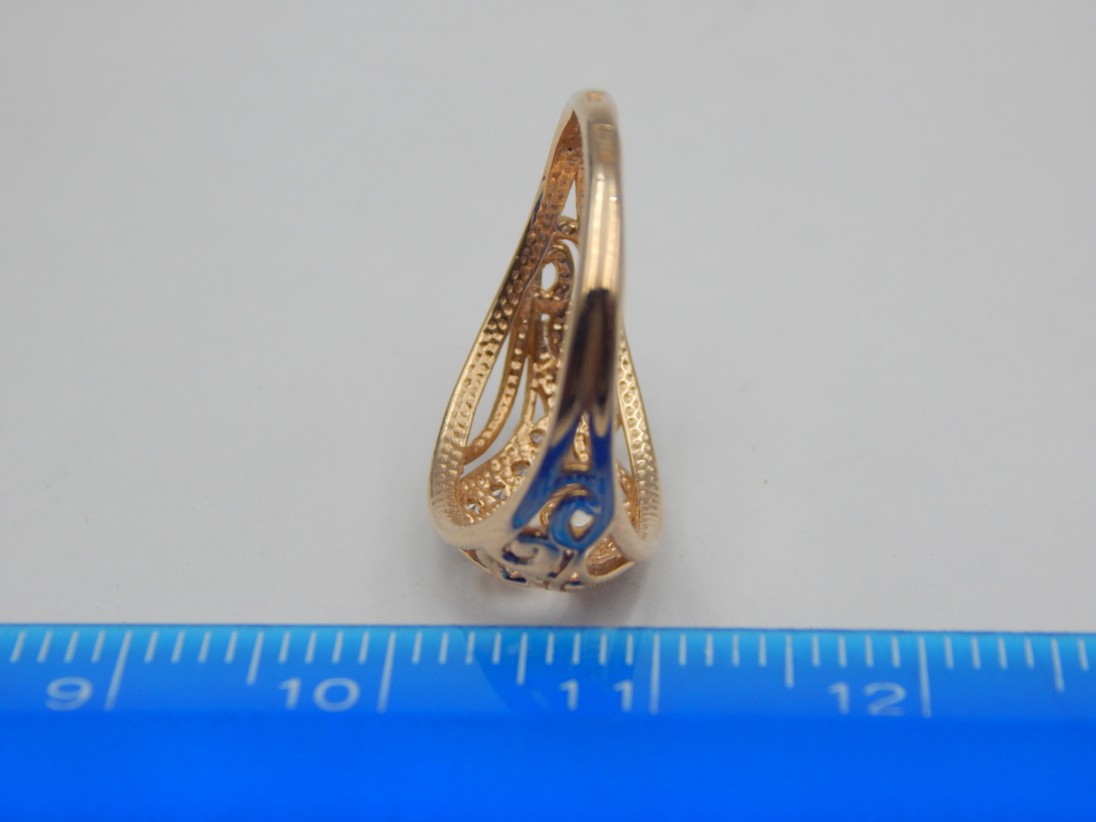 Кольцо из красного золота с цирконием (31274550) 7