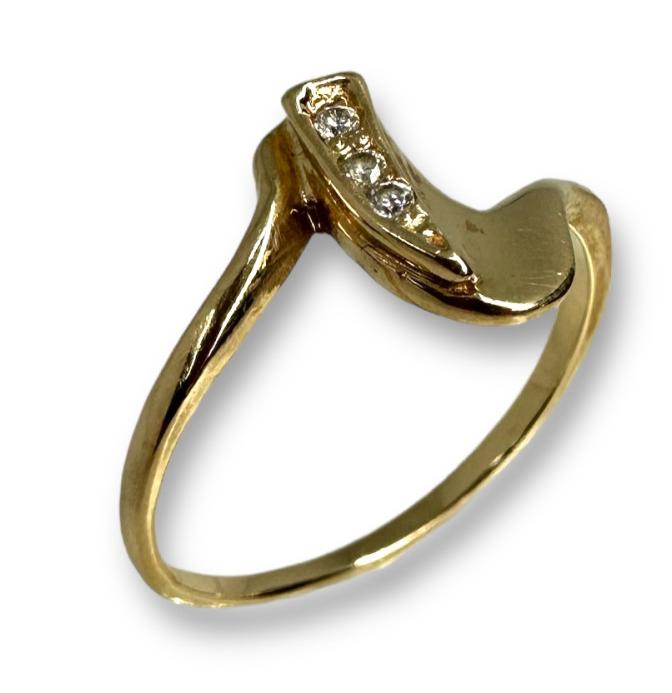 Кольцо из красного золота с цирконием (30634111) 2