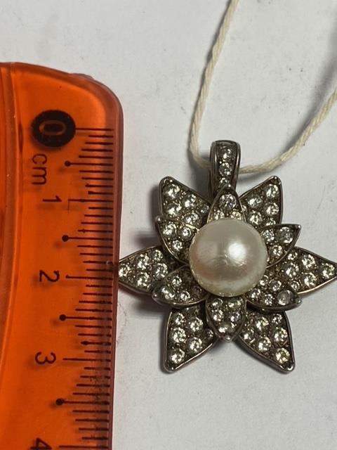 Срібний кулон з цирконієм і перлами (33811141) 2