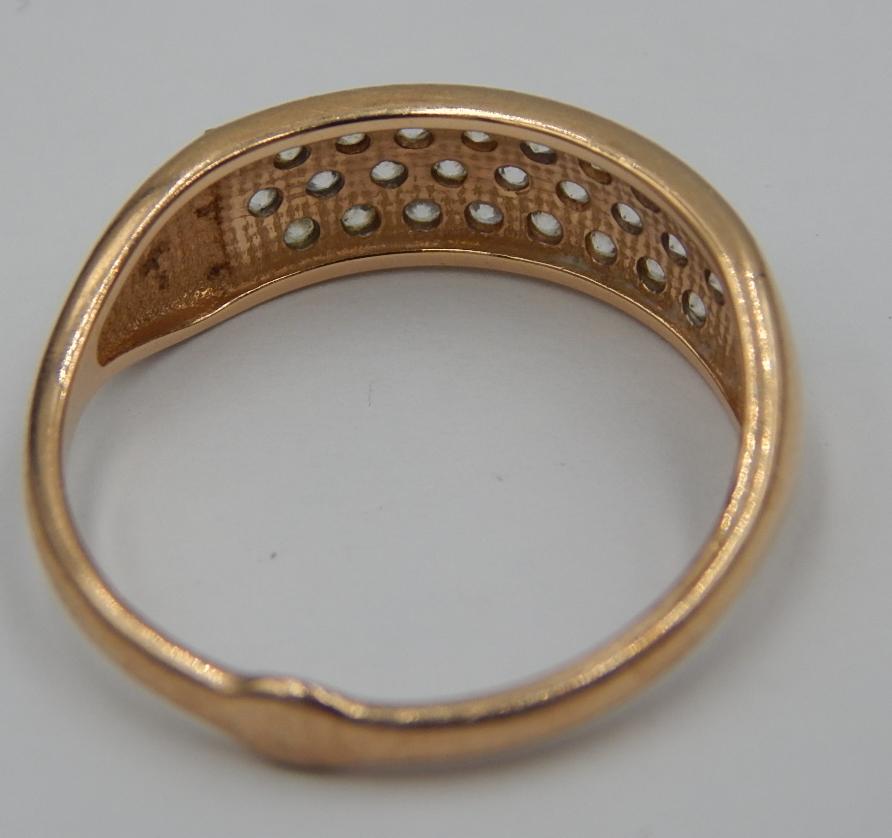 Кольцо из красного и белого золота с цирконием (28295746) 6