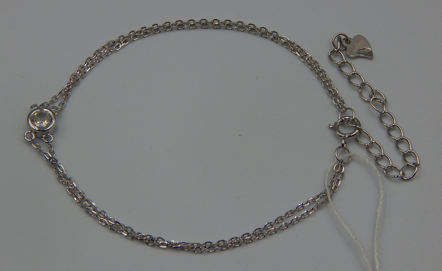 Срібний браслет із цирконієм (31310049) 0