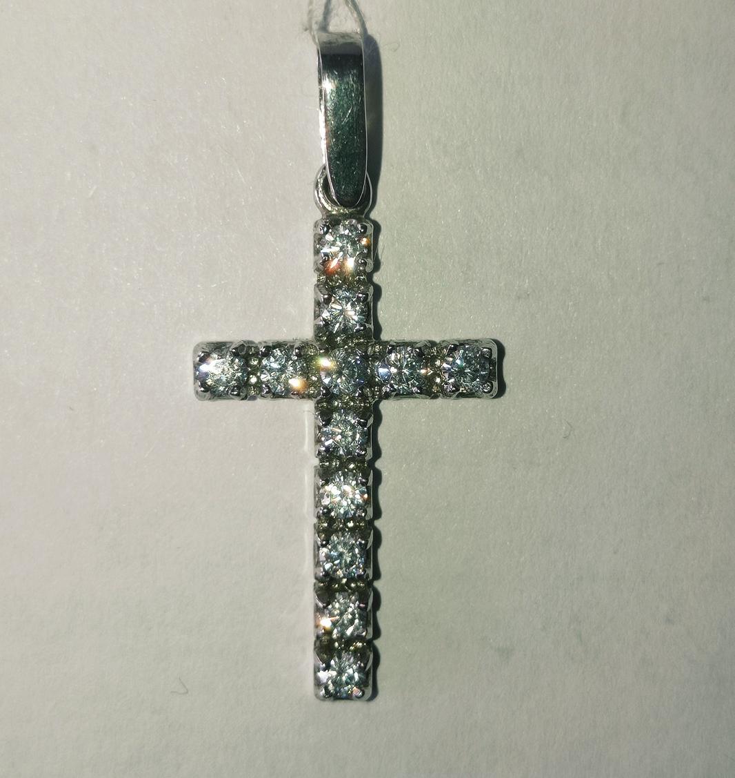 Срібний підвіс-хрест із цирконієм (23865753) 0
