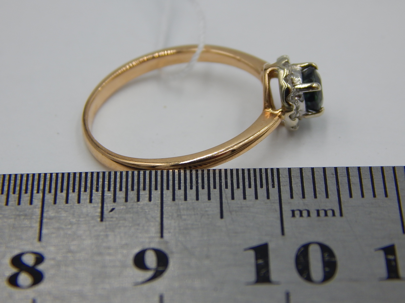 Кольцо из красного и белого золота с сапфиром и бриллиантом (-ми) (28660542) 6