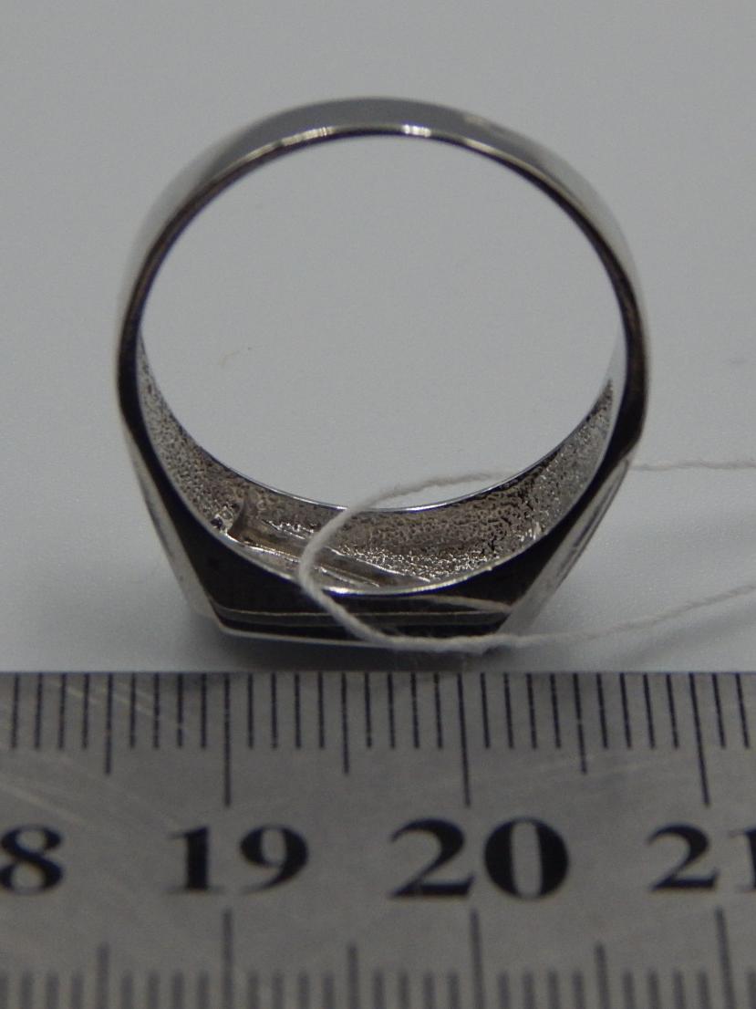 Серебряное кольцо с цирконием и позолотой (32550234) 3