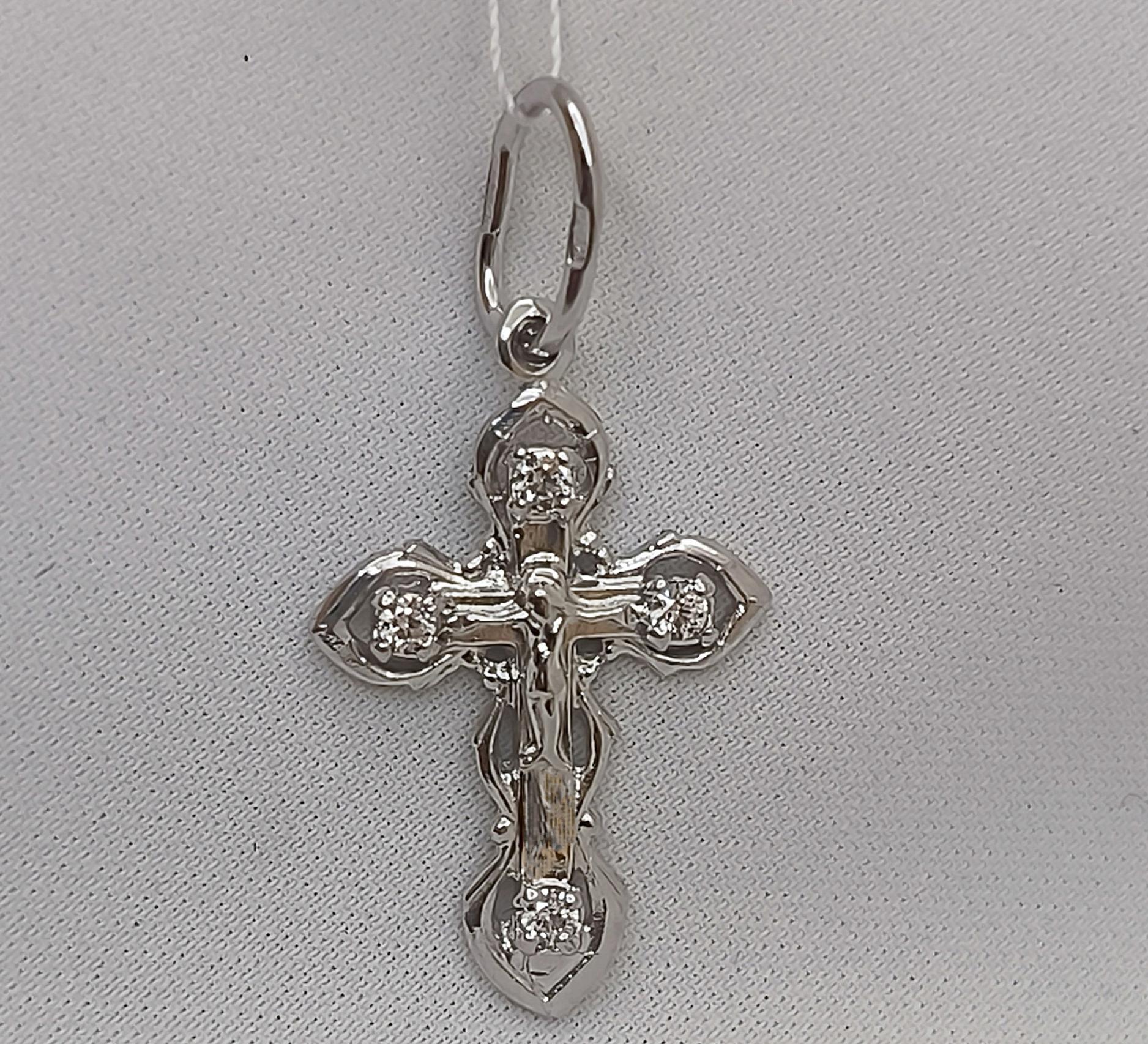 Срібний підвіс-хрест із цирконієм (33469147) 0