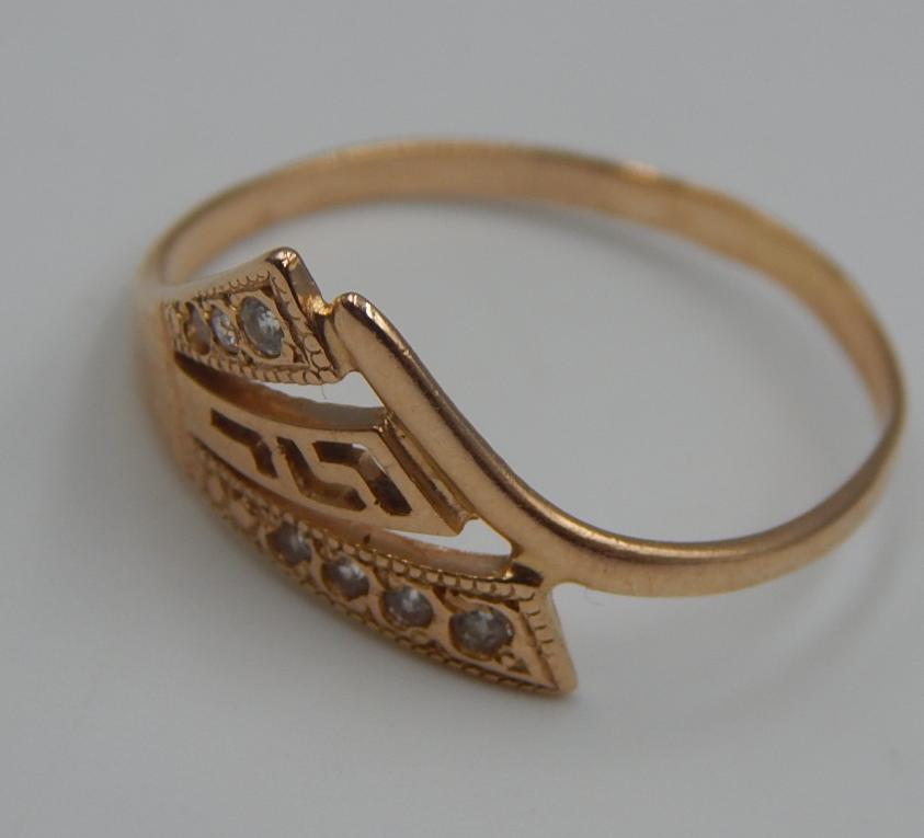 Кольцо из красного золота с цирконием (33725127)  2