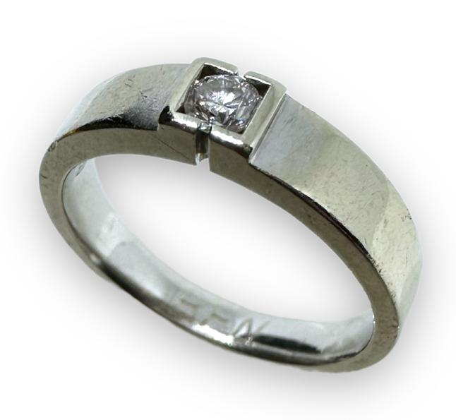 Кольцо из белого золота с бриллиантом (-ми) (29873991) 2