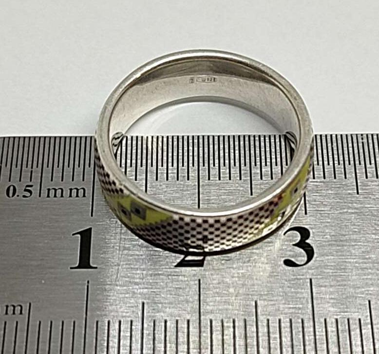Серебряное кольцо с эмалью (33476227) 4