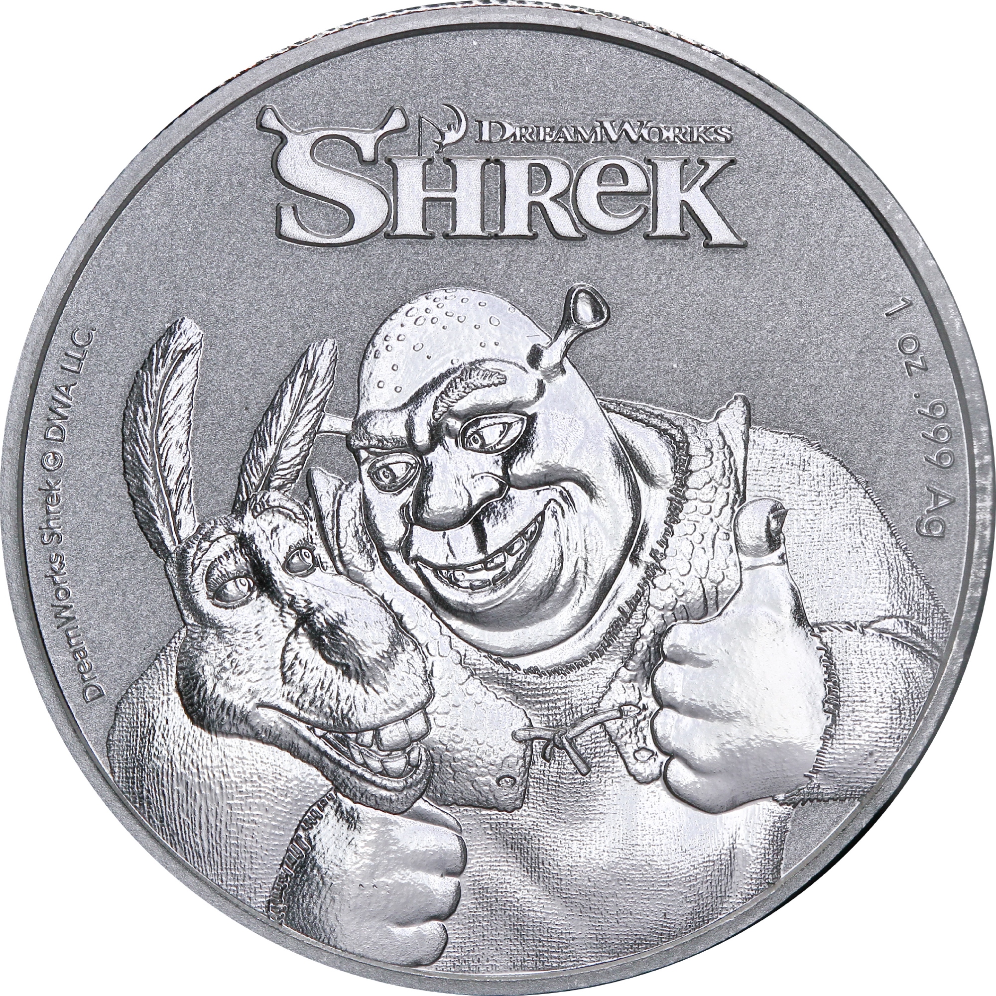 Серебряная монета 1oz Шрек 20 Лет 2 доллара 2021 Ниуэ (29128092) 1
