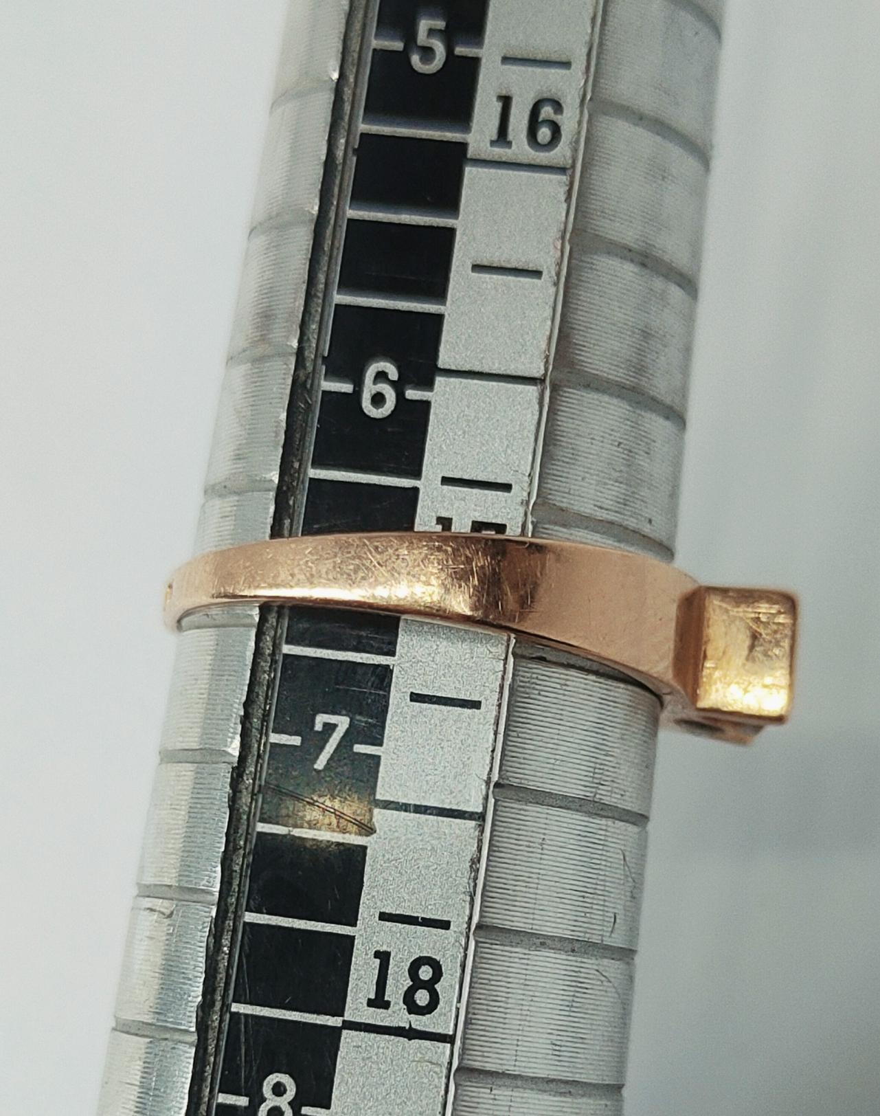 Кольцо из красного золота с цирконием (33750389) 2