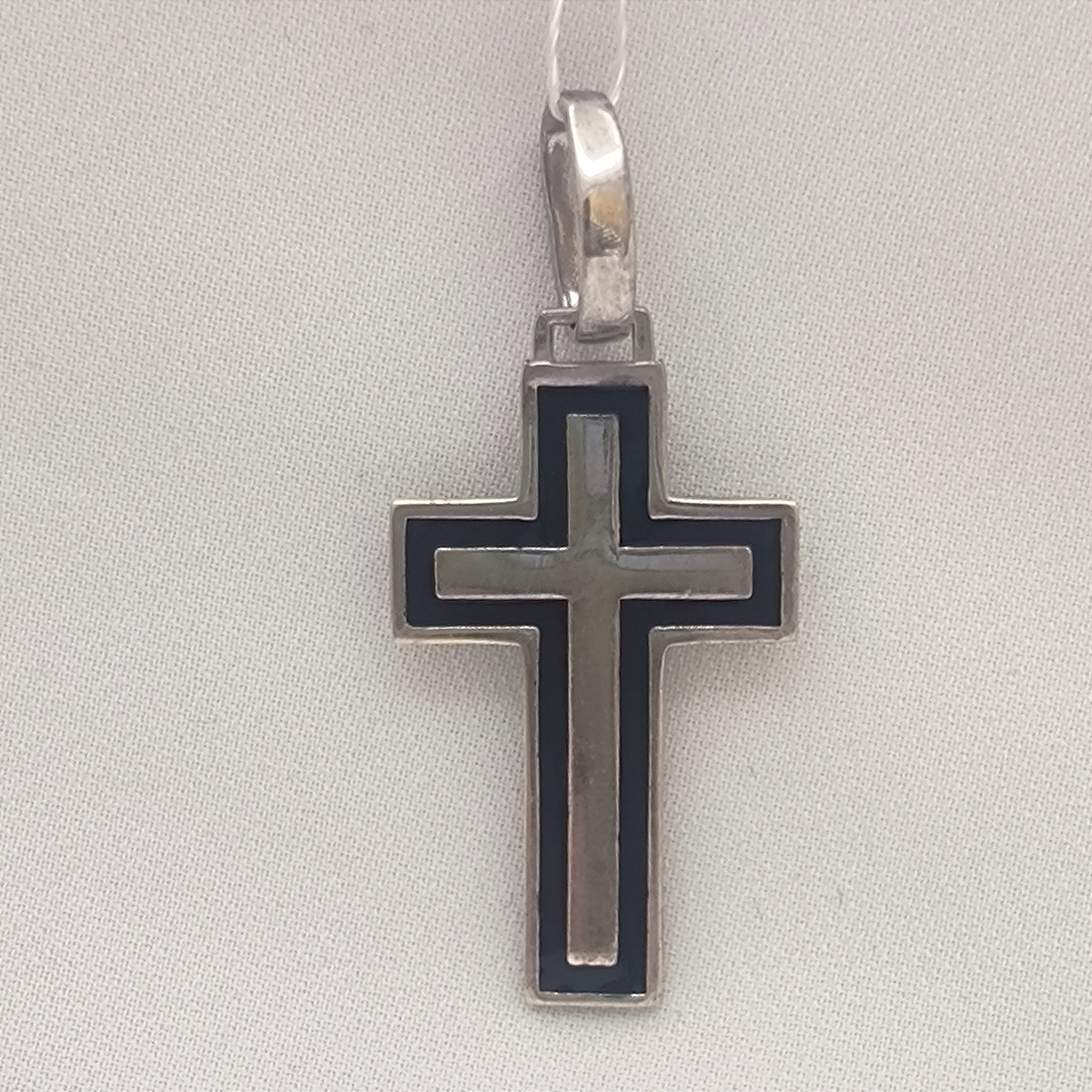 Срібний підвіс-хрест з емаллю (33545637) 3