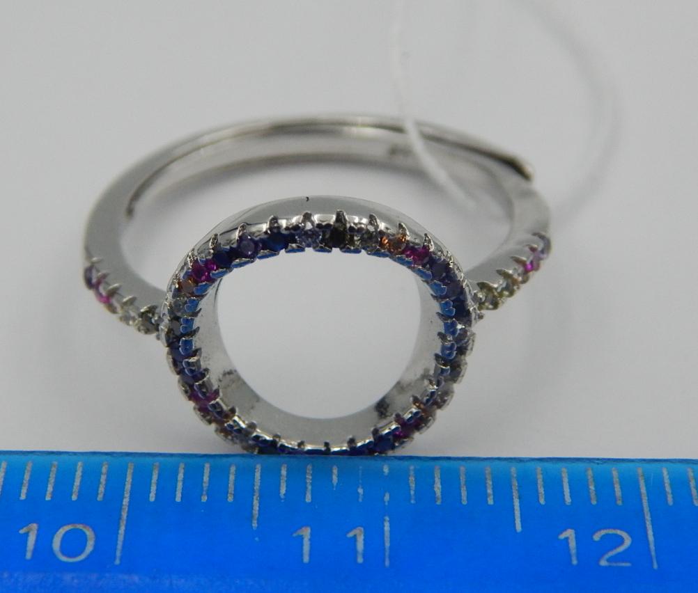 Серебряное кольцо с цирконием (30509346) 4