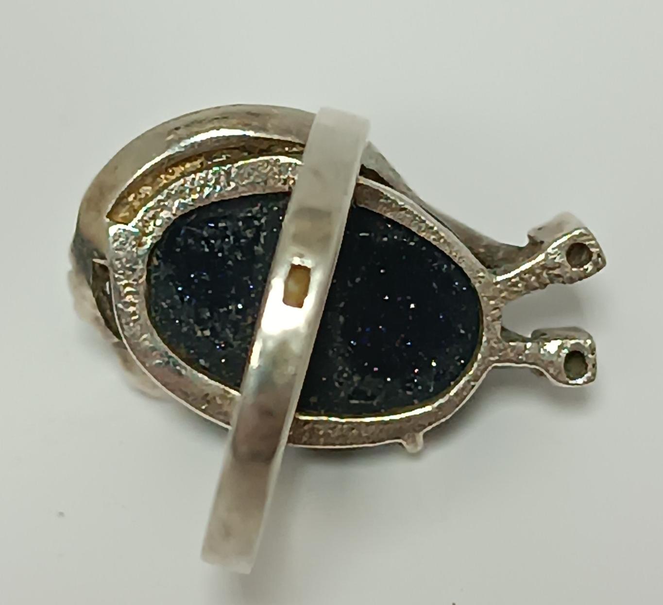 Серебряное кольцо с авантюрином и цирконием (33602252) 3