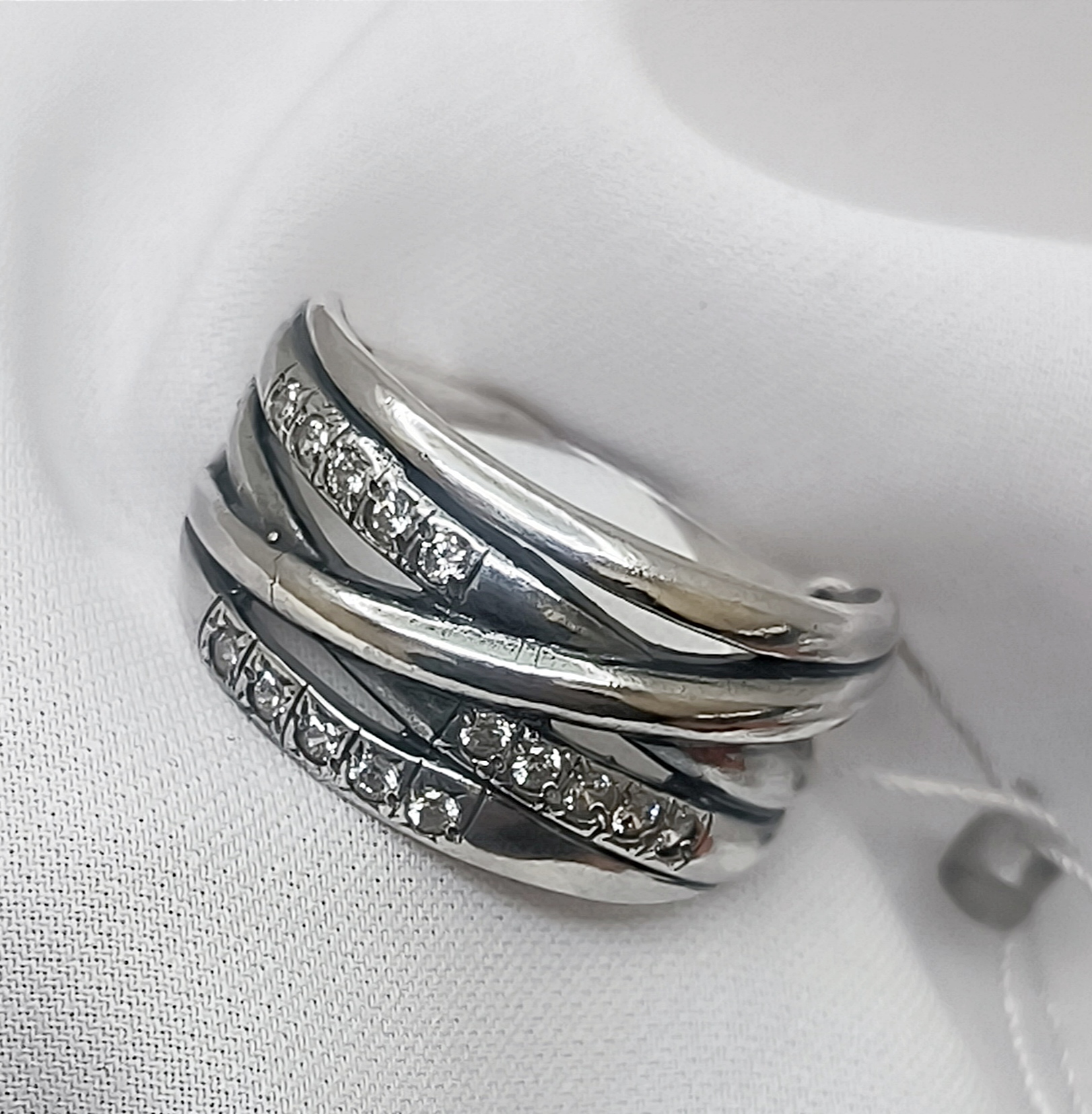 Серебряное кольцо с цирконием (33454910) 2