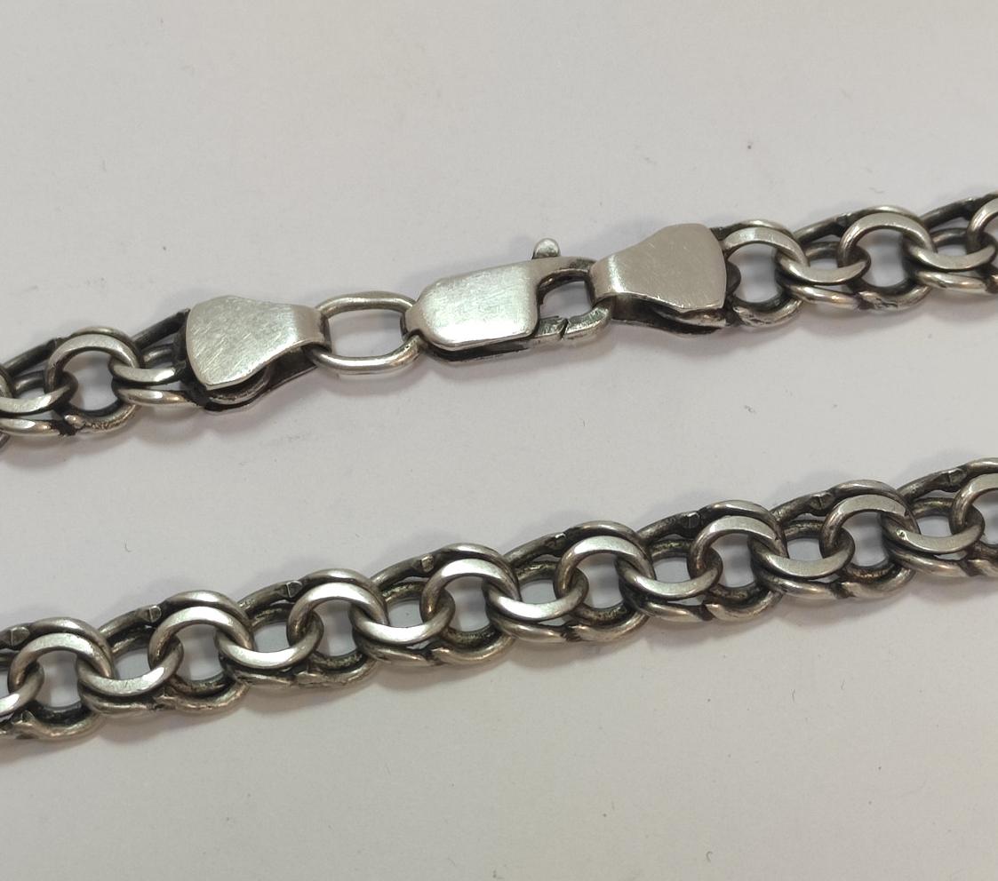 Серебряная цепь с плетением Бисмарк (33897954) 0