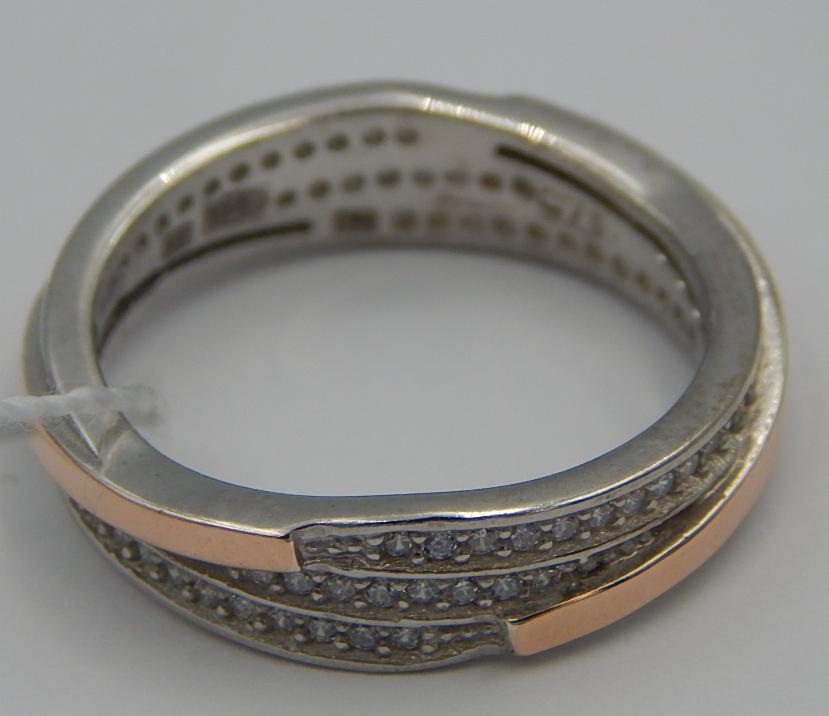 Серебряное кольцо с позолотой и цирконием (28352655) 1
