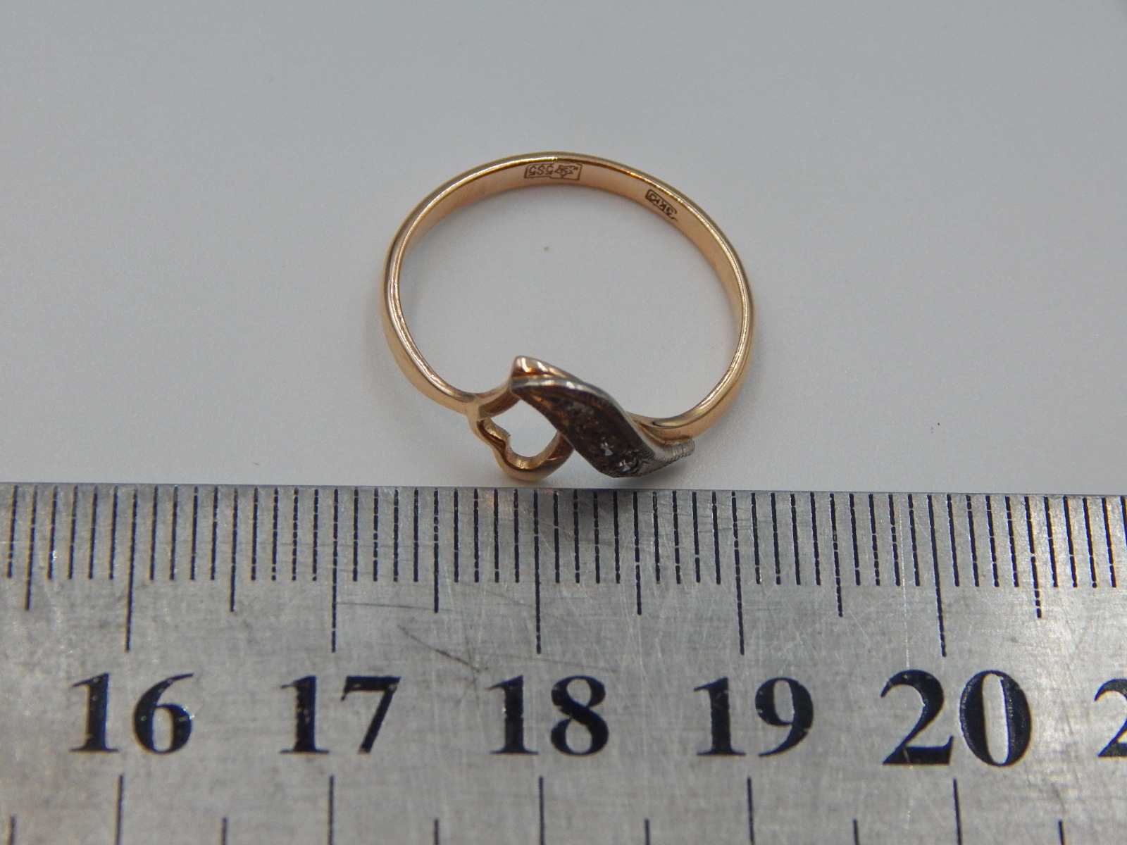 Кольцо из красного и белого золота с бриллиантом (-ми) (32199777) 5