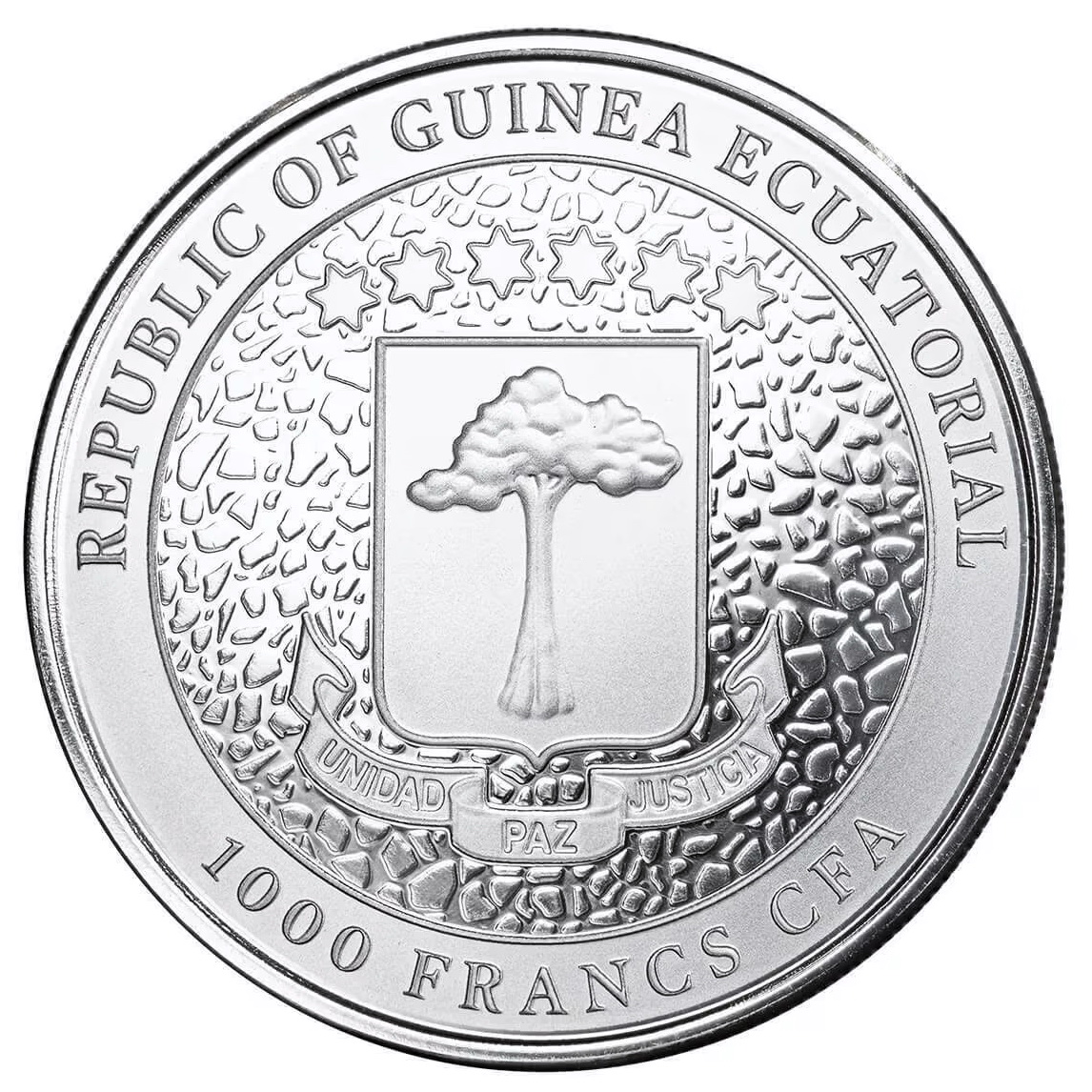 Серебряная монета 1oz Жираф 1000 франков КФА 2023 Экваториальная Гвинея (32935160) 1