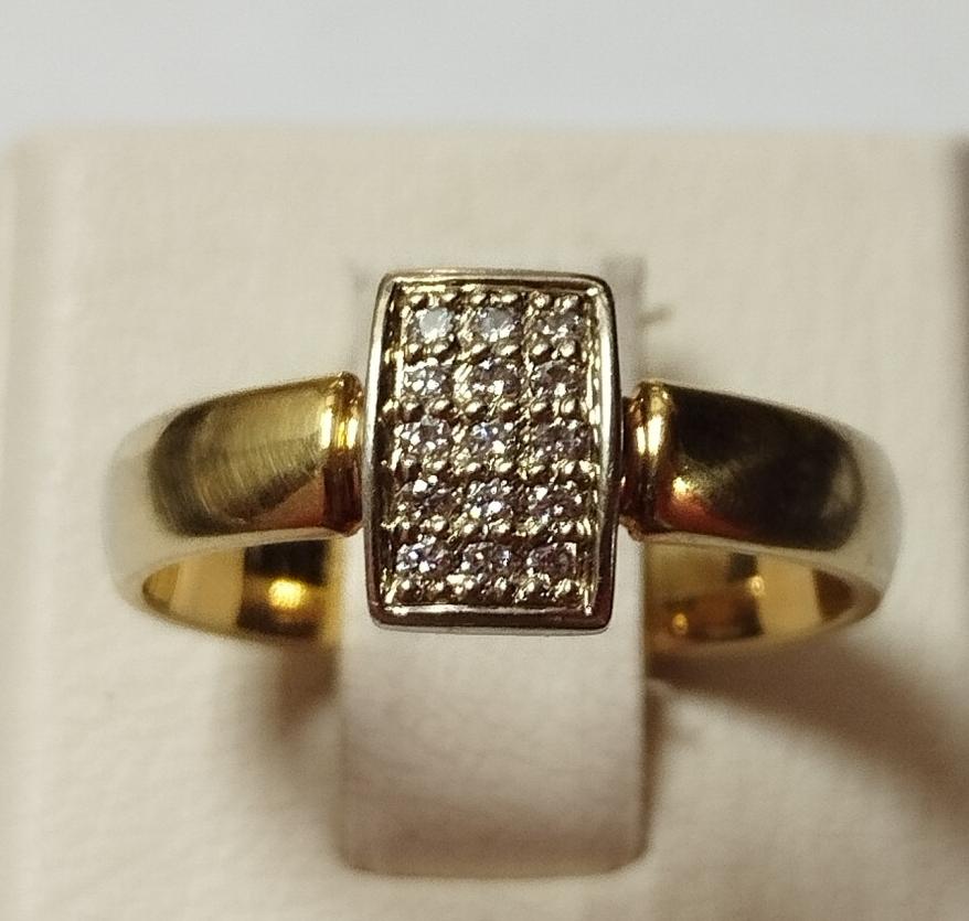 Кольцо из красного и желтого золота с бриллиантом (-ми) (33670477) 0
