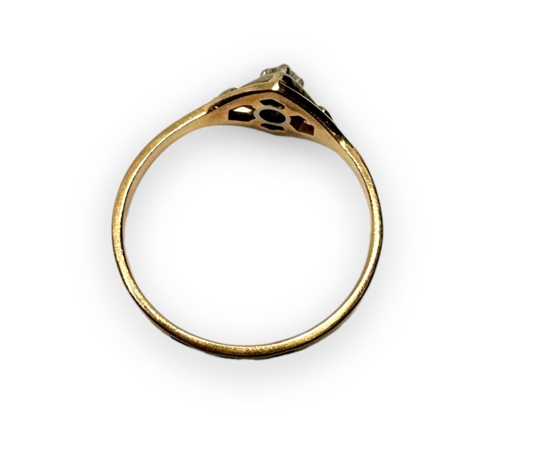 Кольцо из красного и белого золота с цирконием (29861453) 3