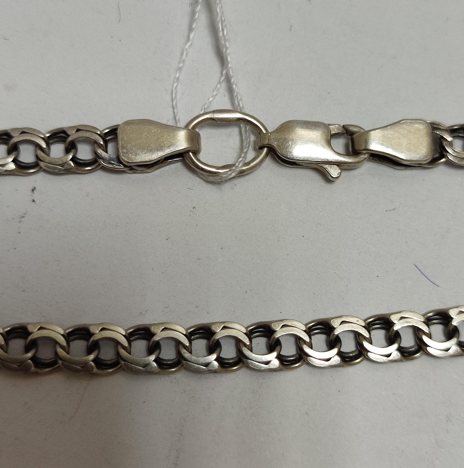 Серебряная цепь с плетением Бисмарк (33806458) 3