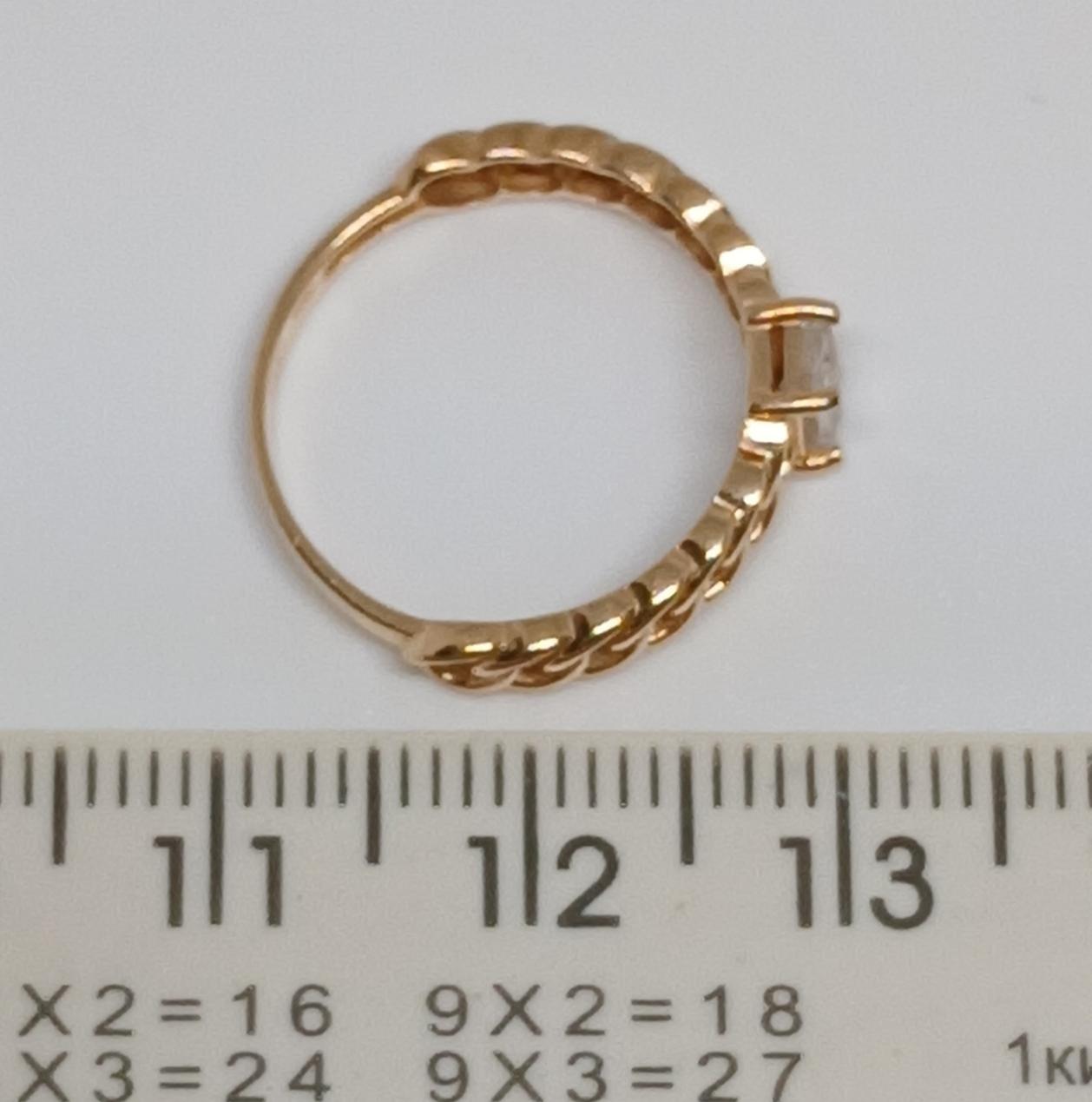 Кольцо из красного золота с цирконием (33685920) 4