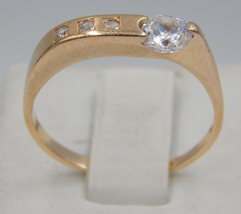 Перстень из красного золота с цирконием (30426390) 0