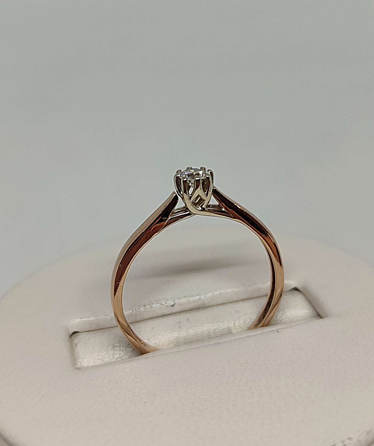 Кольцо из красного и белого золота с бриллиантом (-ми) (33735020) 5