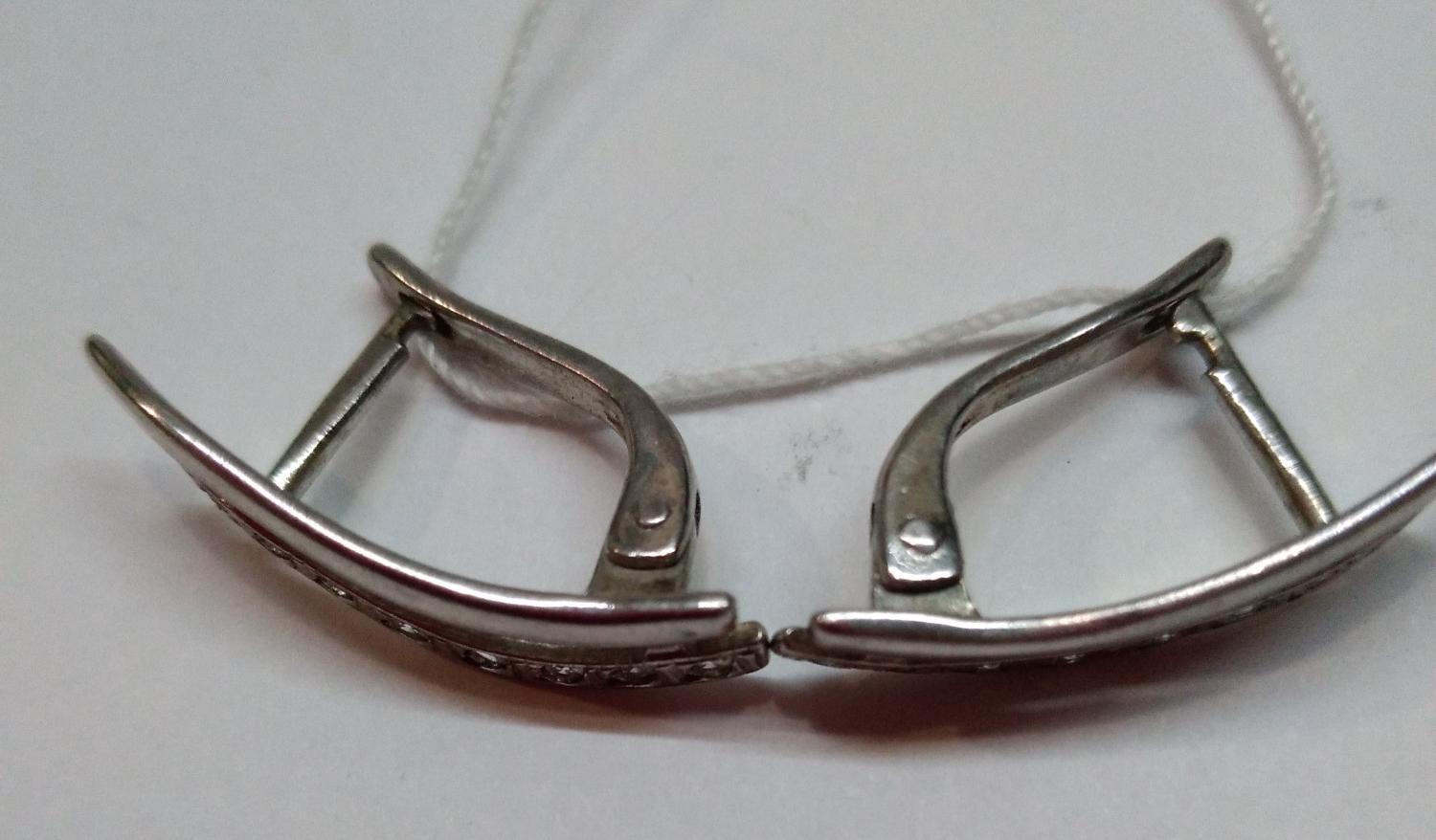 Серебряные серьги с цирконием (30256153) 1