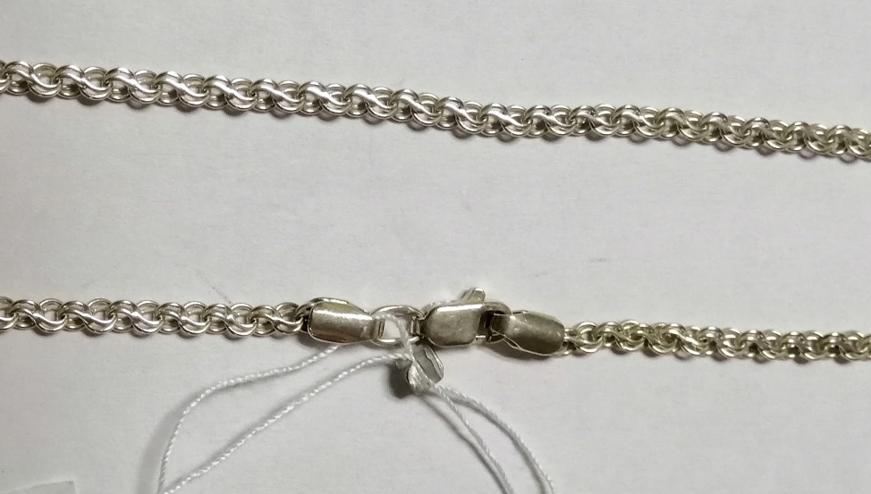 Серебряная цепь с плетением Ручеек (28166284) 0