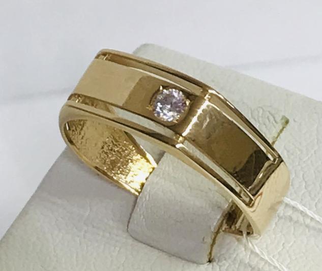 Перстень из красного золота с цирконием (30441266) 0