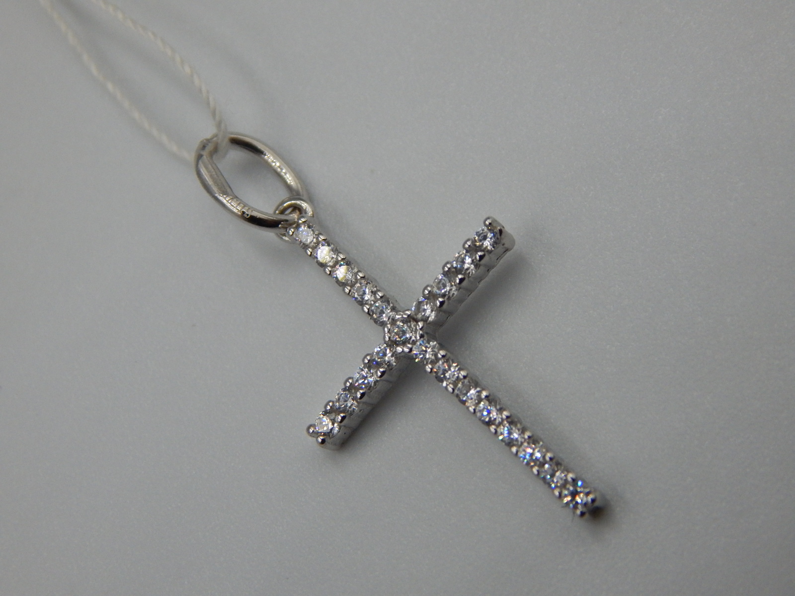 Срібний підвіс-хрест із цирконієм (32930955) 1