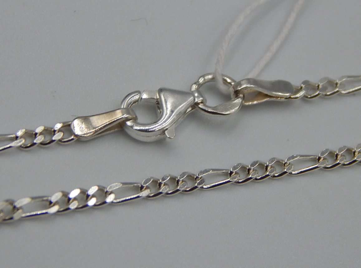 Серебряная цепь с плетением Картье (33655335) 0