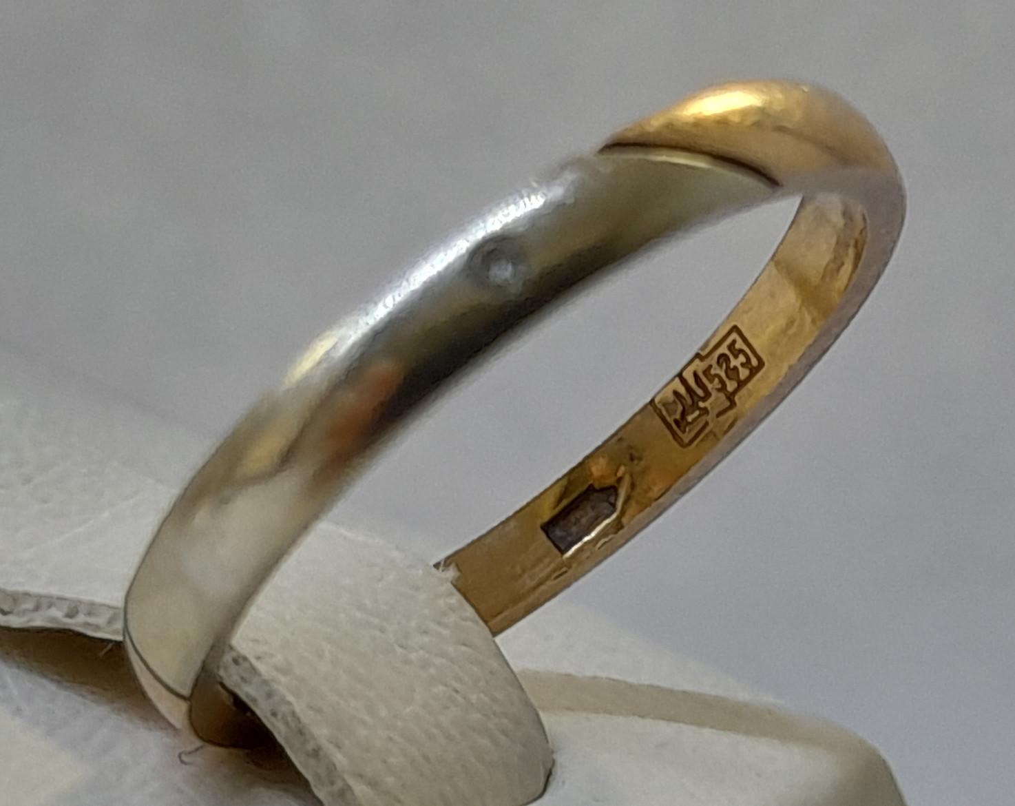 Обручальное кольцо из красного и белого золота с бриллиантом (-ми) (33931278) 3