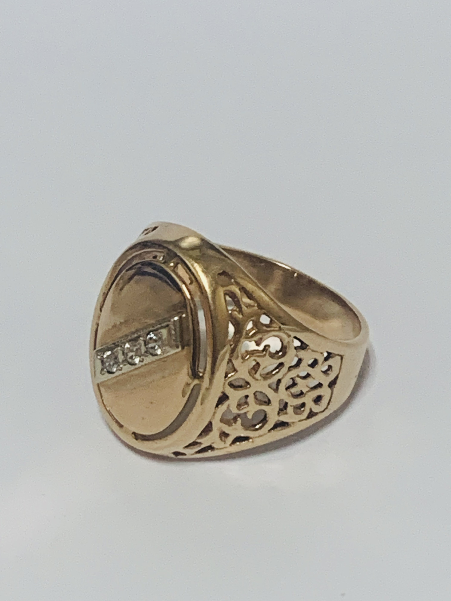 Перстень из красного и белого золота с цирконием (33251569) 4