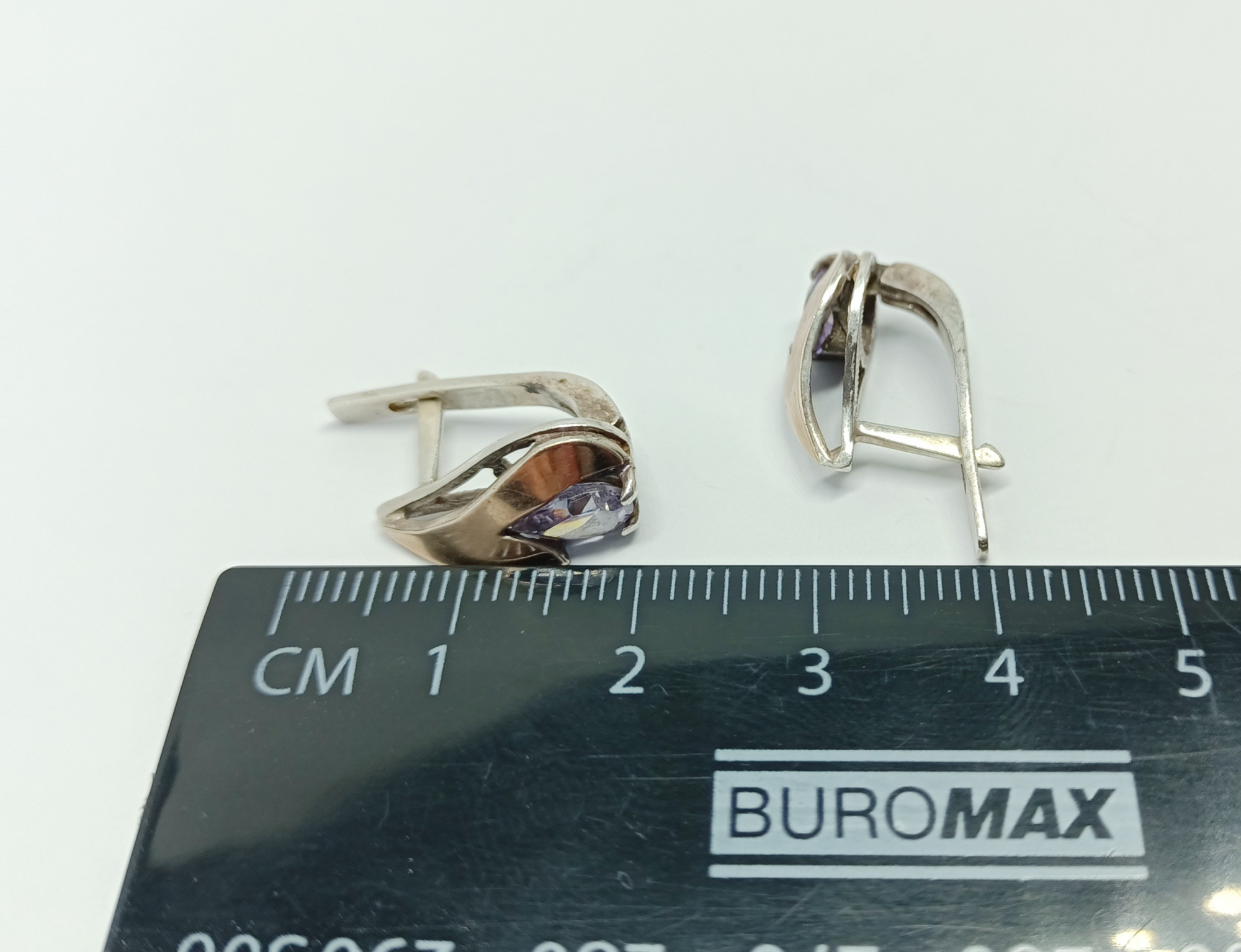Срібні сережки з позолотою та цирконієм (33596407) 3