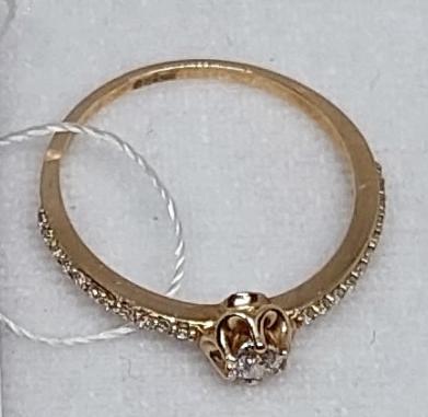 Кольцо из красного золота с цирконием (29502498)  3