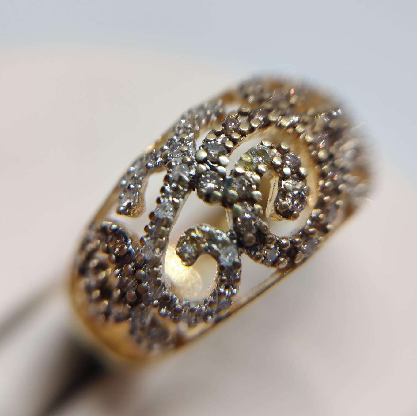 Кольцо из желтого золота с бриллиантом (-ми) (28017705) 3