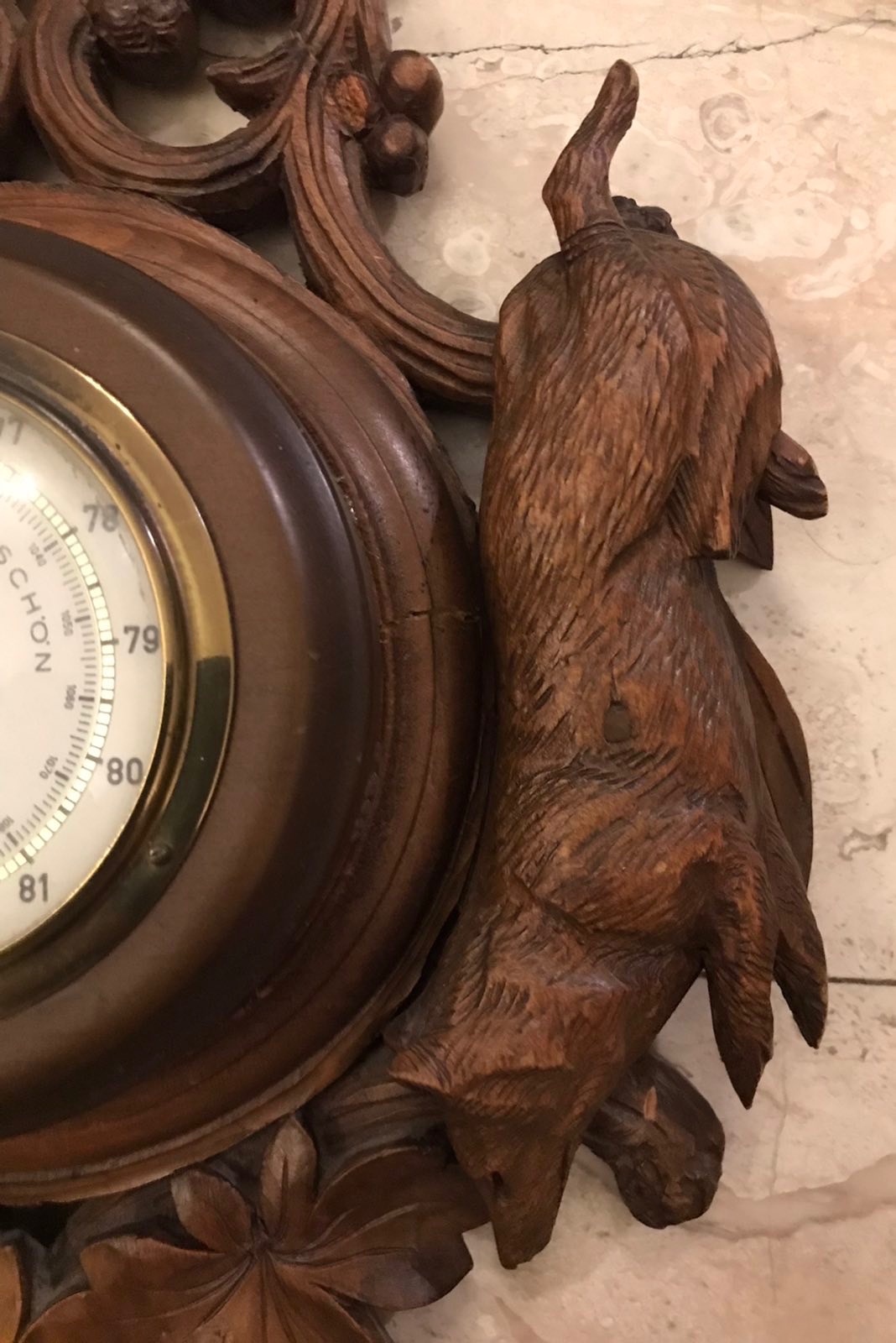 Старинный барометр «Трофеи охотника» (дерево) ХХ век (31319710) 5