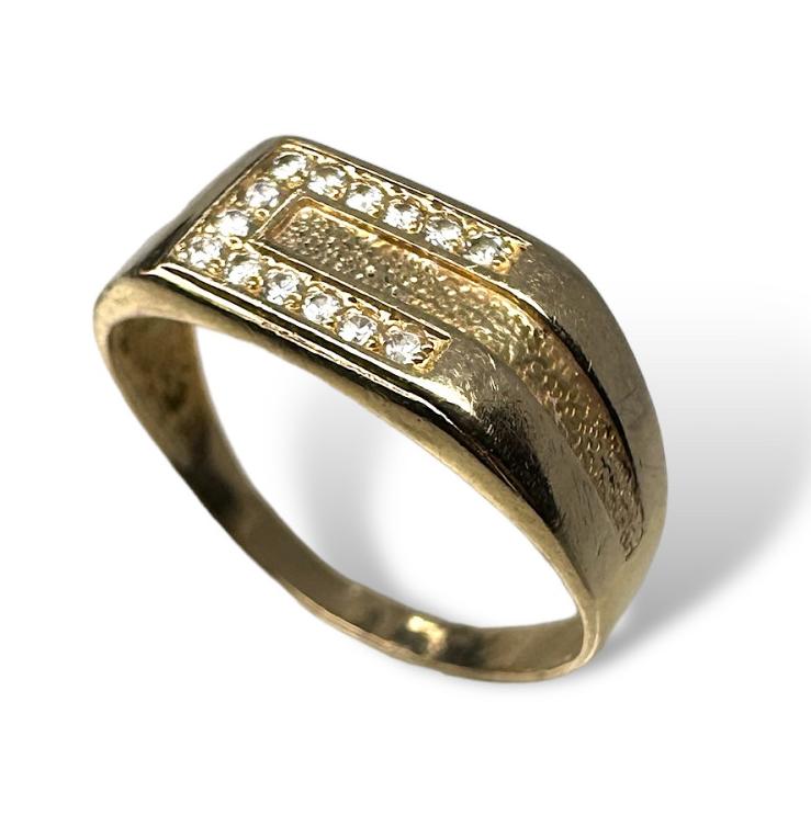 Перстень із червоного золота з цирконієм (33142031)  0