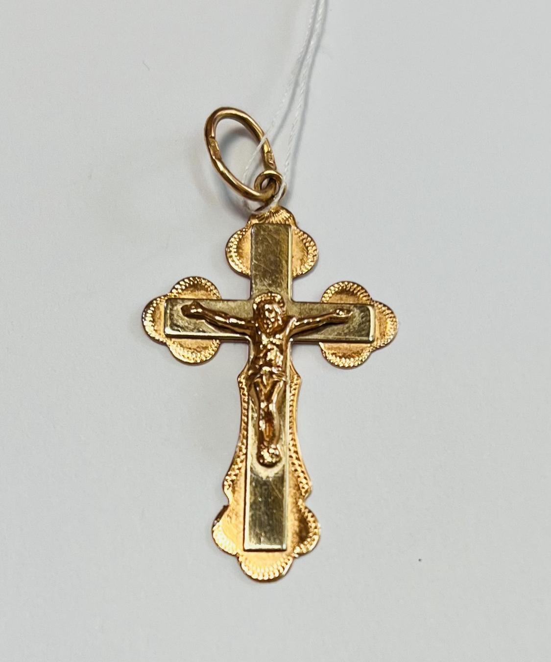 Підвіс-хрест з червоного та білого золота (33929827) 1