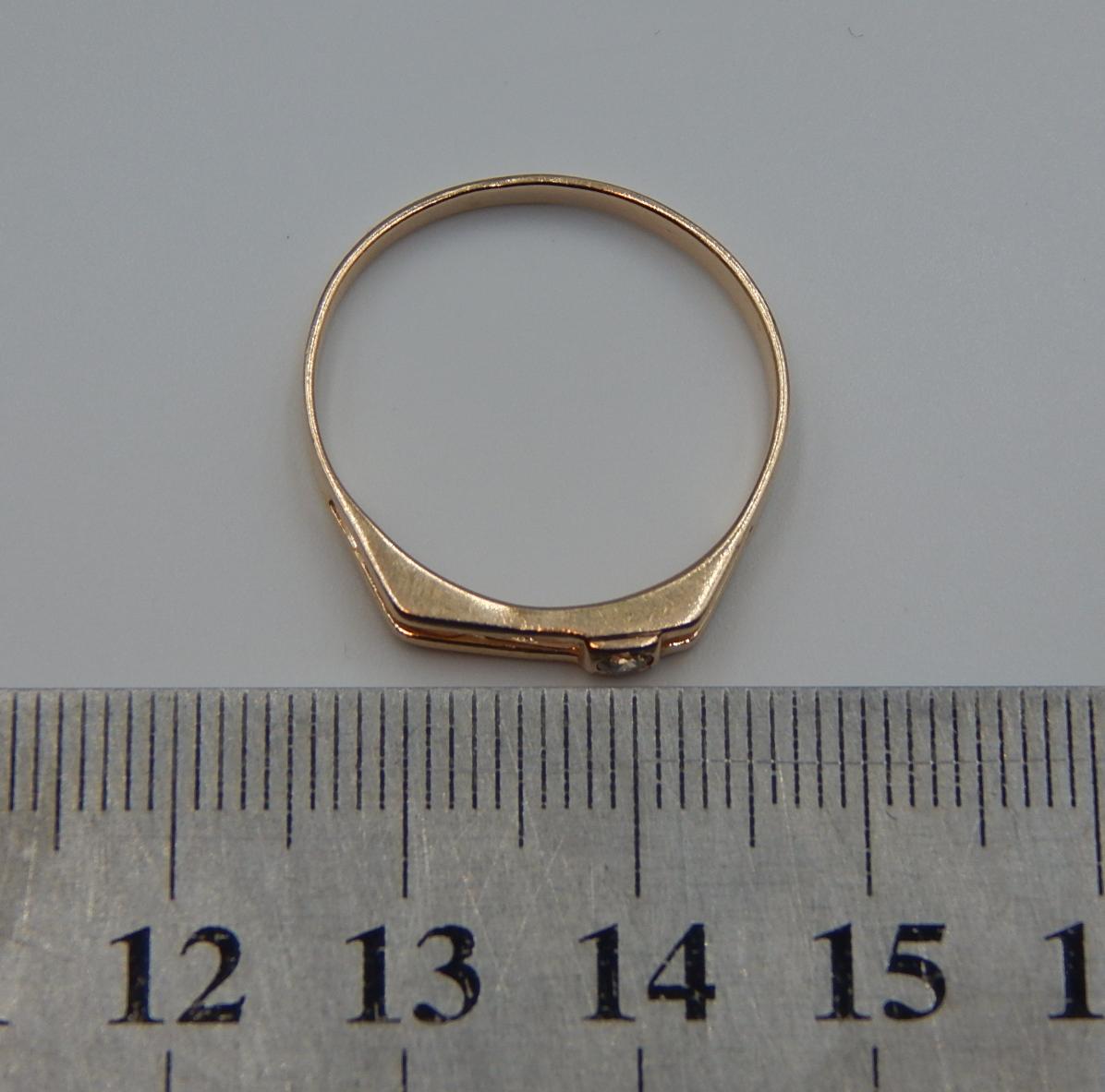 Перстень з червоного золота з цирконієм (33930882) 3