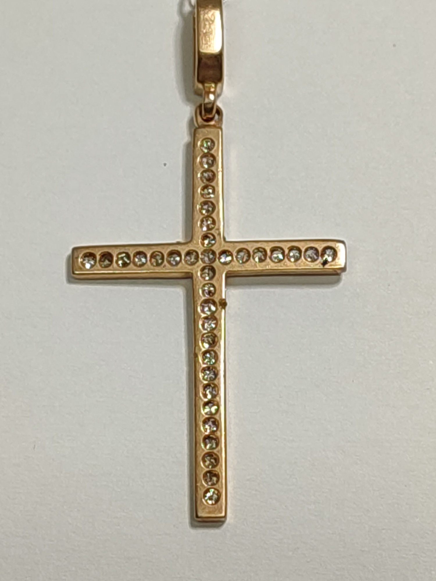 Подвес-крест из красного золота с бриллиантом (-ми) (27417606) 1