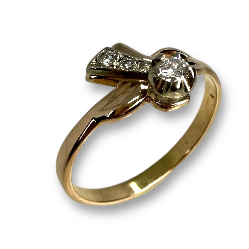 Кольцо из красного и белого золота с бриллиантом (-ми) (31111979) 2