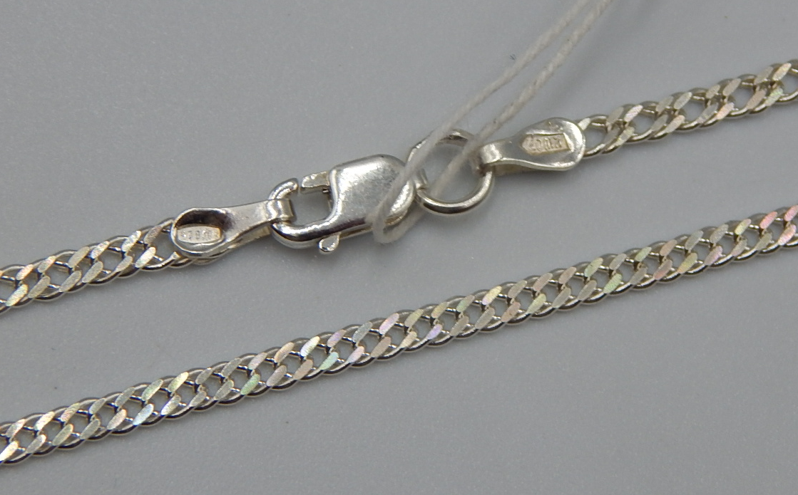 Серебряная цепь с плетением Двойной ромб (32198300) 0