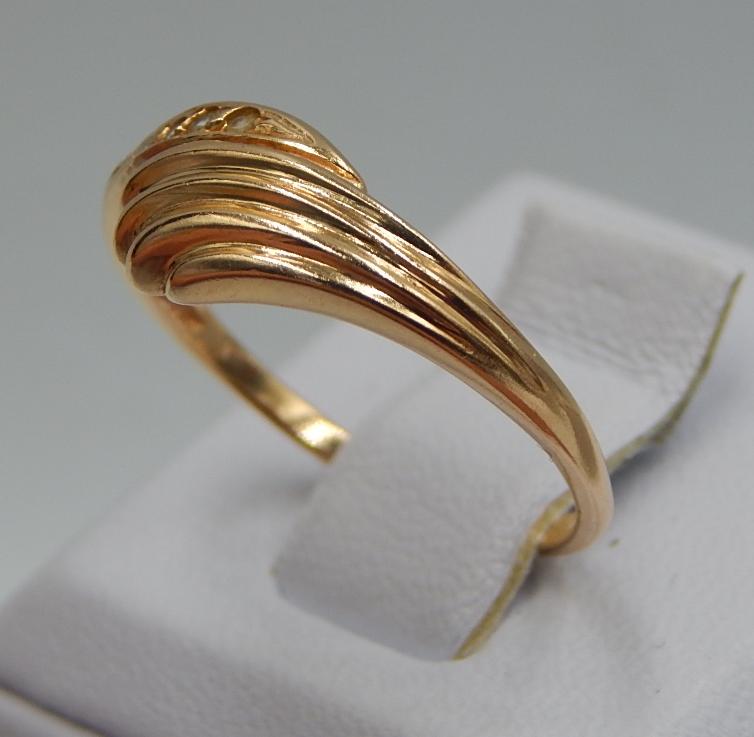 Кольцо из красного золота с цирконием (30426248)  2