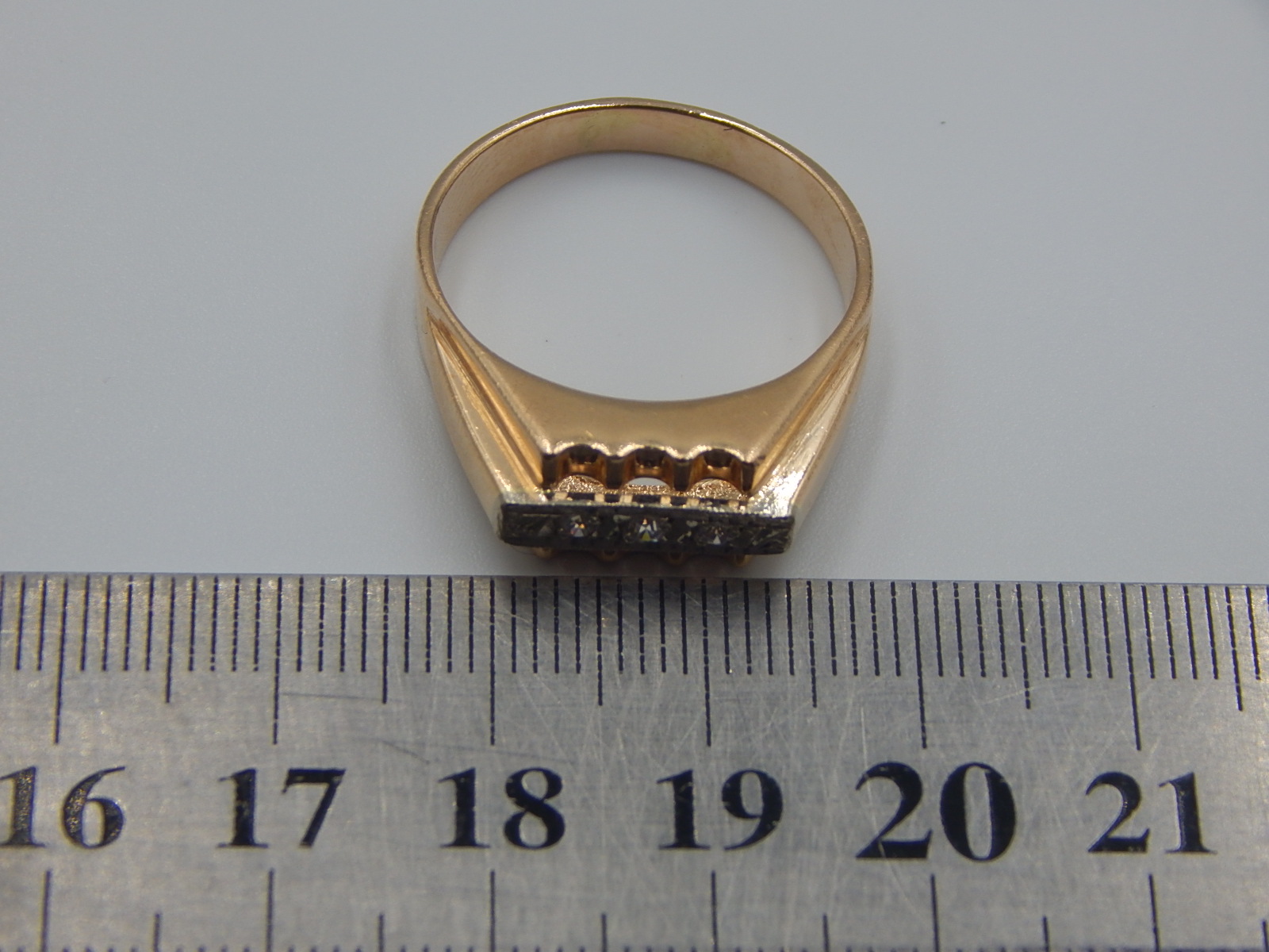 Кольцо из красного и белого золота с цирконием (33168149) 3